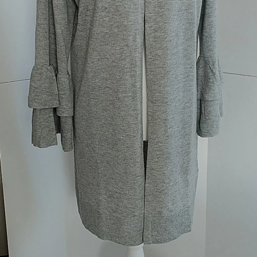Metric, Heather Grey Cardigan w Bell Sleeves, Sz L - Picture 3 of 12